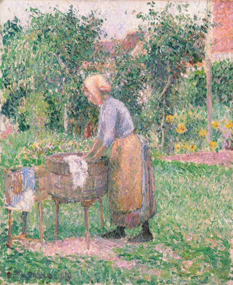 A Washerwoman at Éragny - Camille Pissarro