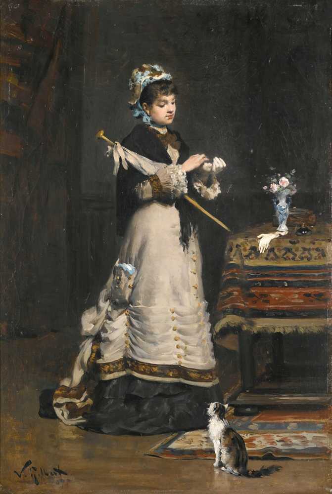 After the visit (1877) - Victor Gabriel Gilbert