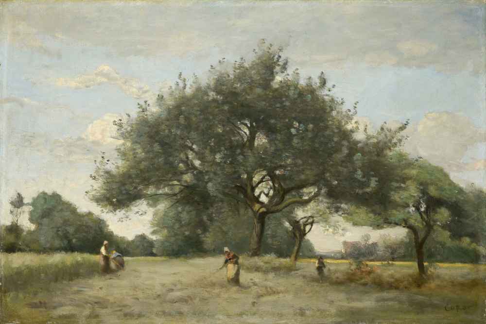 Apple Trees in a Field - Jean Baptiste Camille Corot