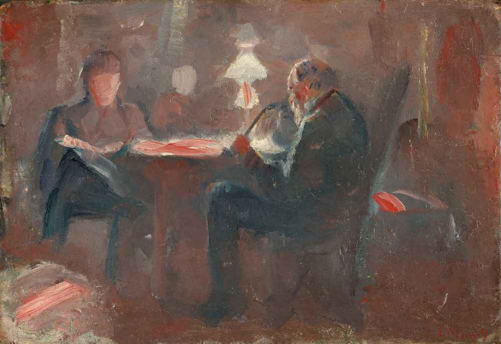 Around the Paraffin Lamp - Edward Munch