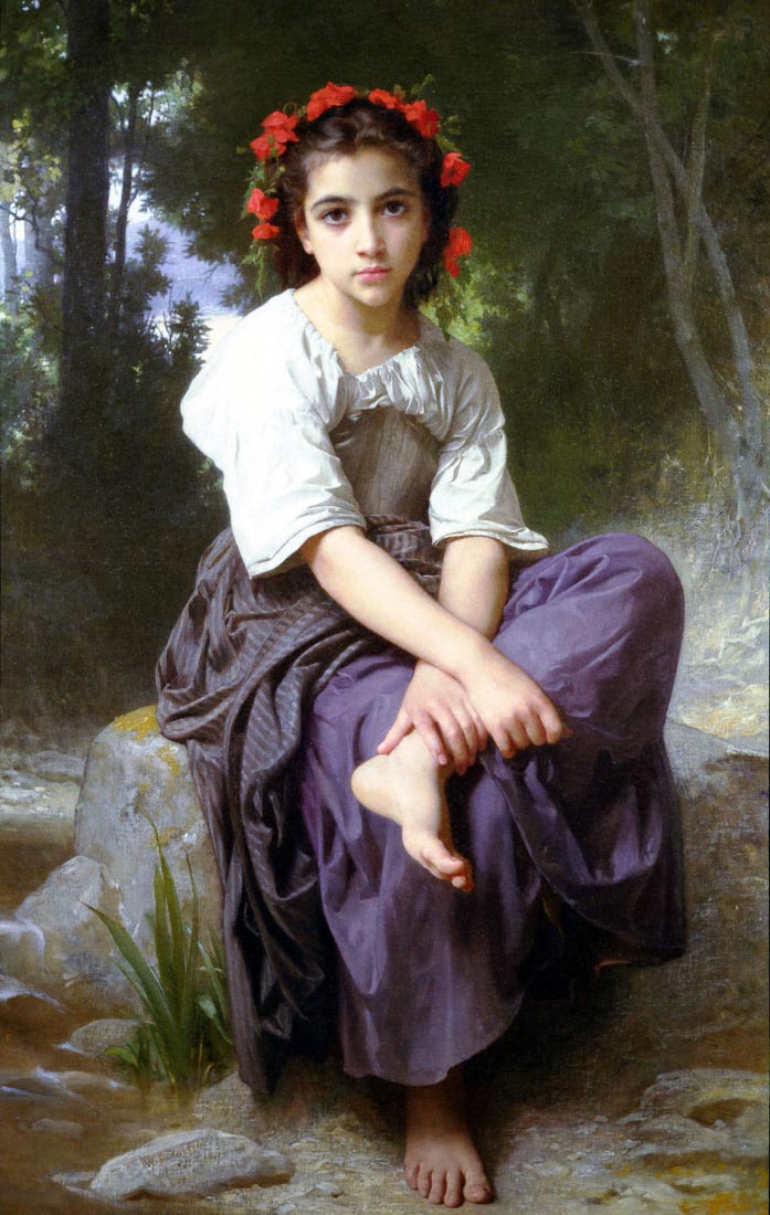 At the Edge of the Brook 2 - Bouguereau
