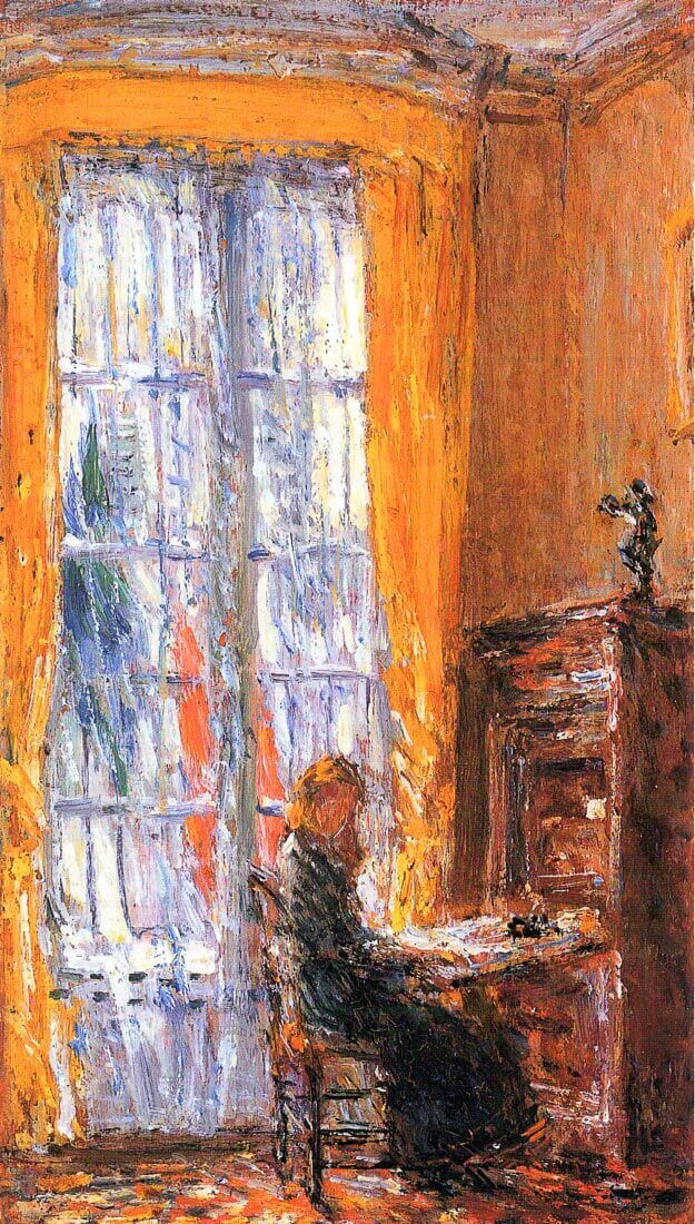 At the desk - Hassam