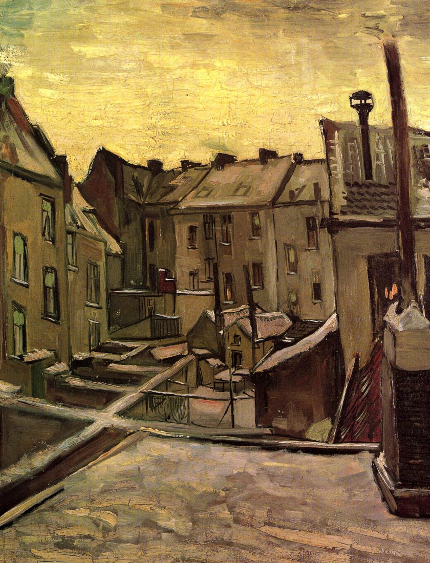 Backyards of Old Houses in Antwerp in the Snow - Van Gogh