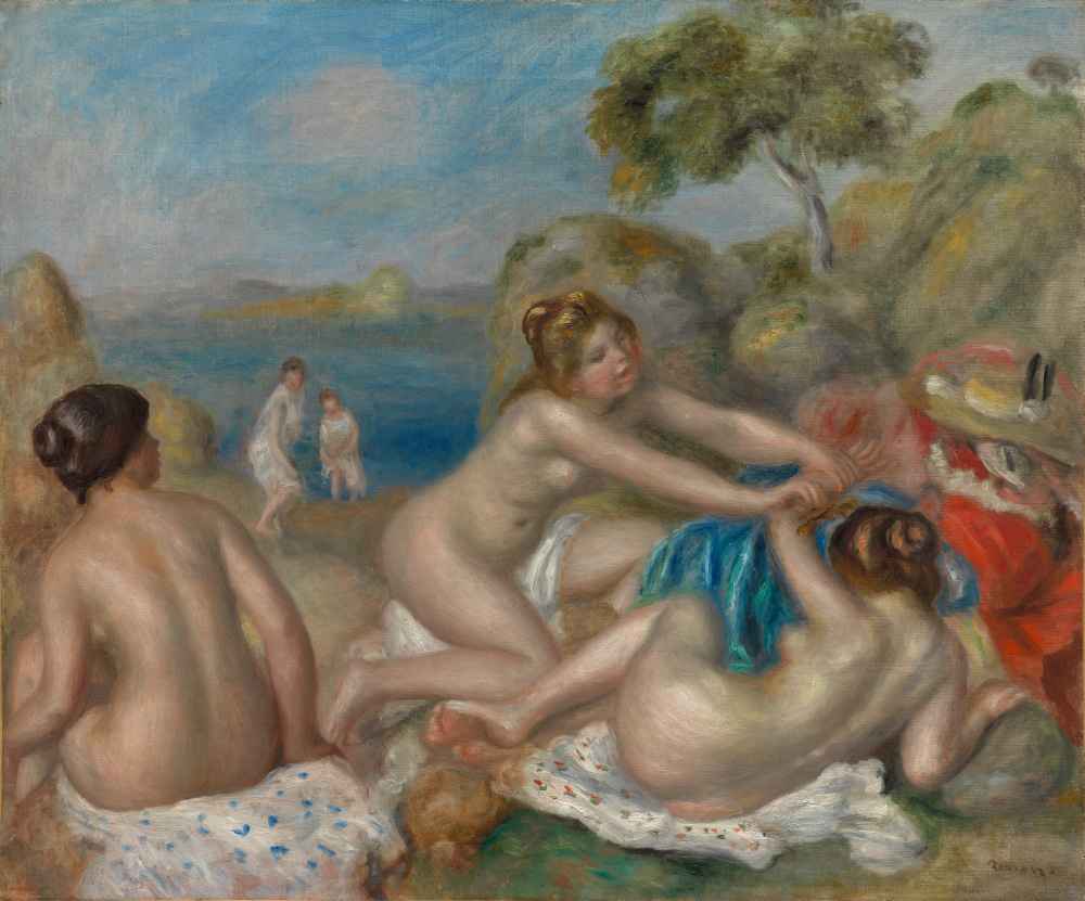 Bathers Playing with a Crab - Auguste Renoir