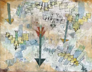 Birds Swooping Down and Arrows (1919) - Paul Klee
