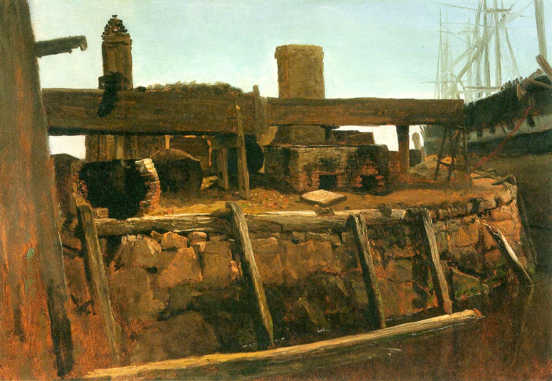 Boat at the dock - Bierstadt