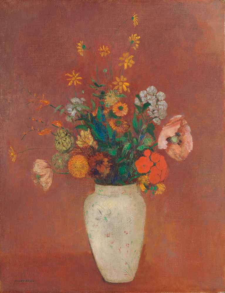 Bouquet in a Chinese Vase - Odilon Redon
