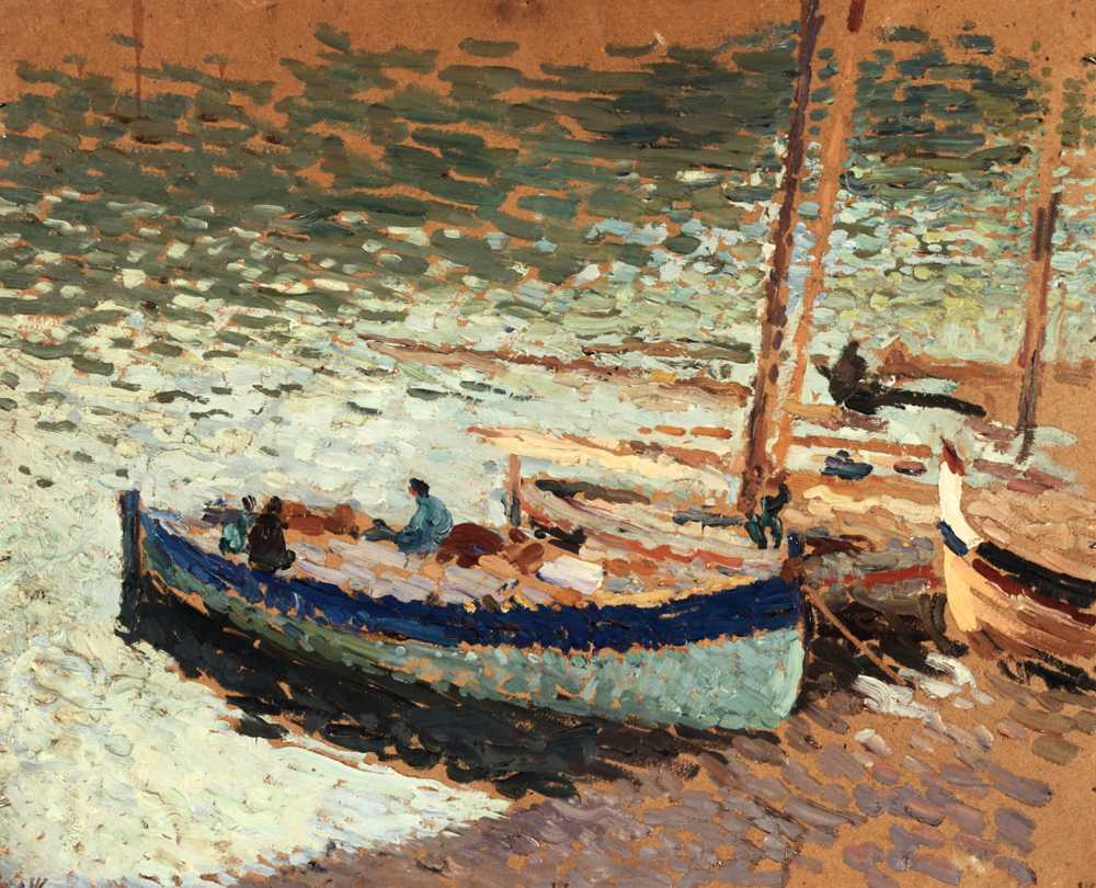Bouquet of cornflowers – Boats in port (1930-1932) - Guillaume Martin