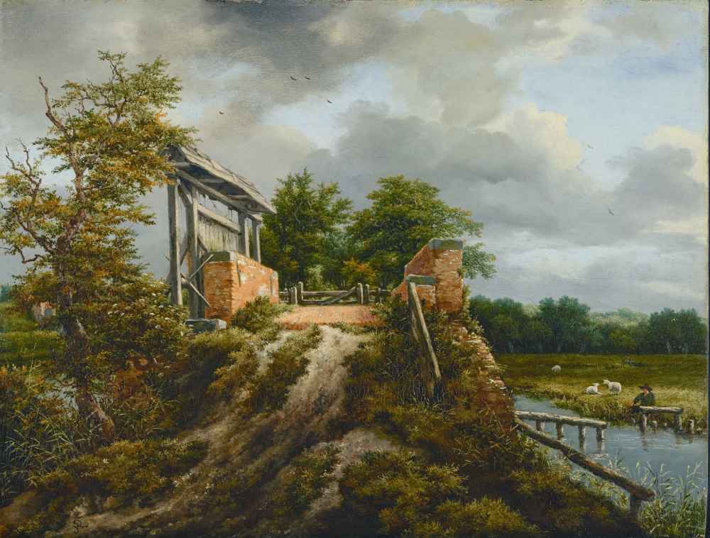 Bridge with a Sluice - Jacob van Ruisdael