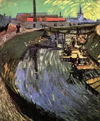 Canal with Women Washing - Van Gogh