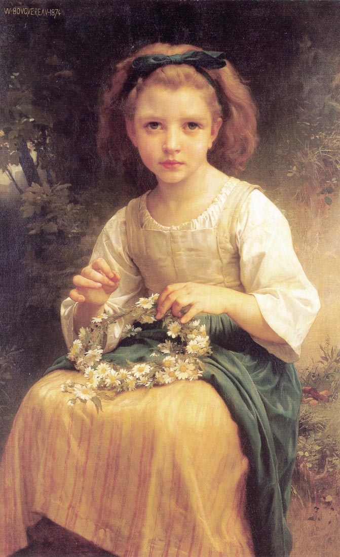 Child Braiding A Crown - Bouguereau