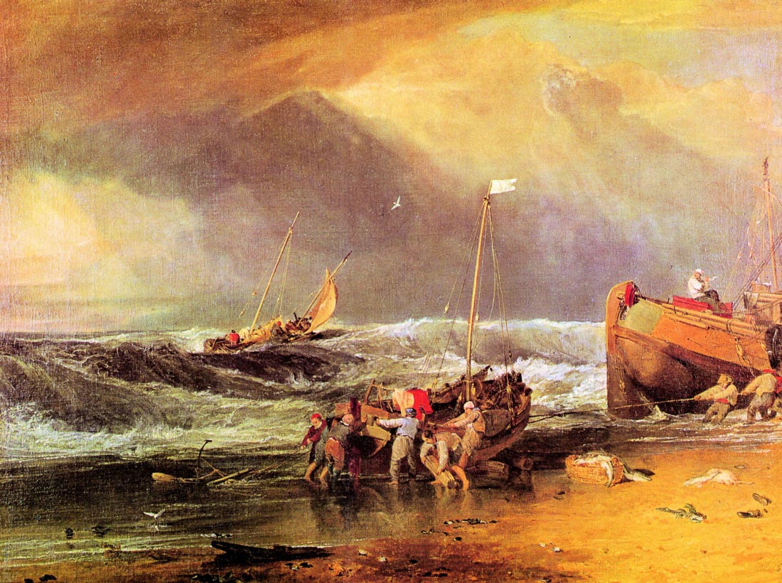 Coastal scene with fishermen - Joseph Mallord Turner