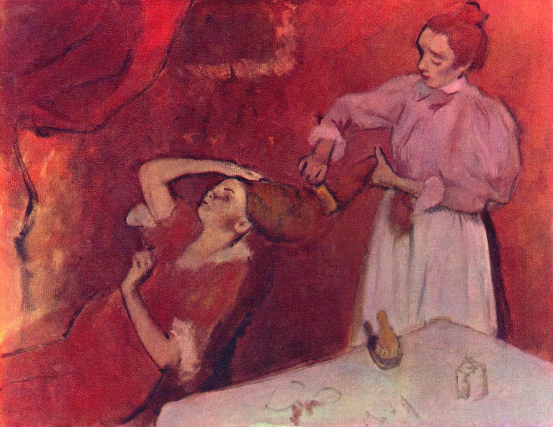 Combing hair - Degas