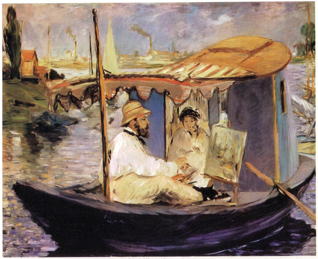 Dans son bateau atelier 1874 - Manet