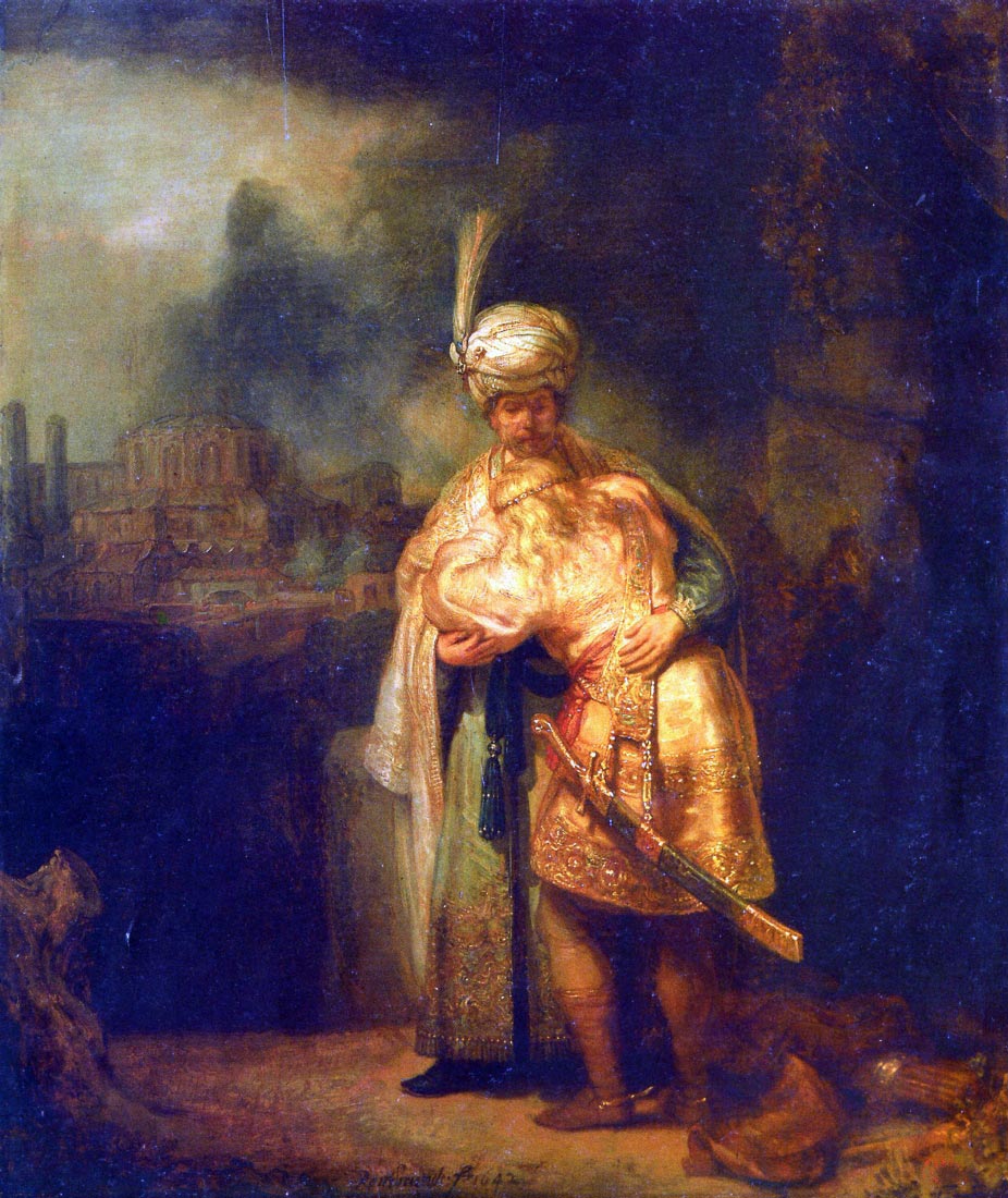 Davids farewell with Jonathan - Rembrandt