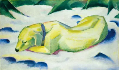 Dog Lying in the Snow - Franz Marc