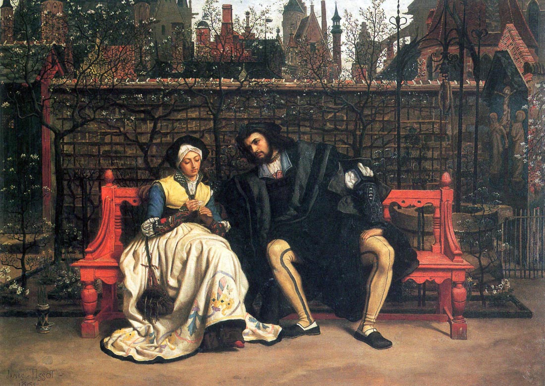 Faust and Marguerite in the garden - Tissot