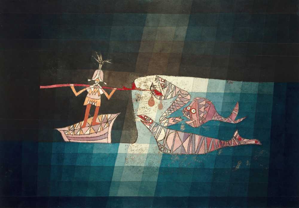 Fighting scene from the comic-fantastic opera ‘the seafarer’ (1923) - Klee