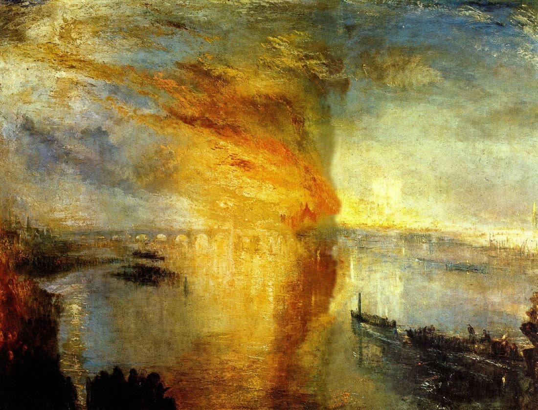 Fire at the Parliament building in 1834 - Joseph Mallord Turner