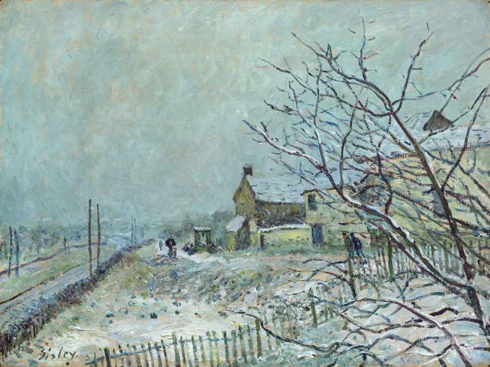 First Snow at Veneux-Nadon - Alfred Sisley