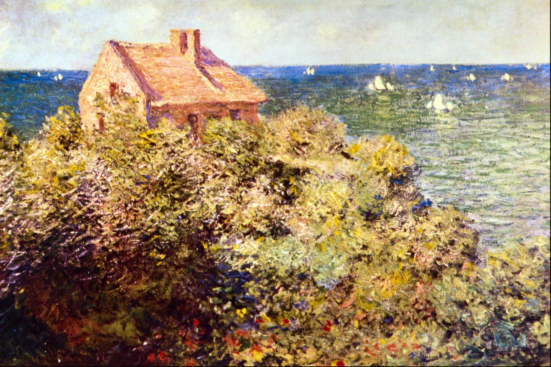 Fisherman Cottage on a Cliff - Monet
