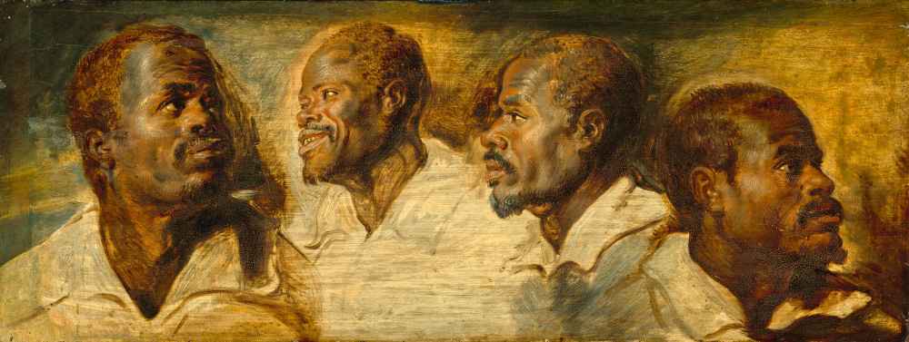 Four Studies of a Male Head - Peter Paul Rubens