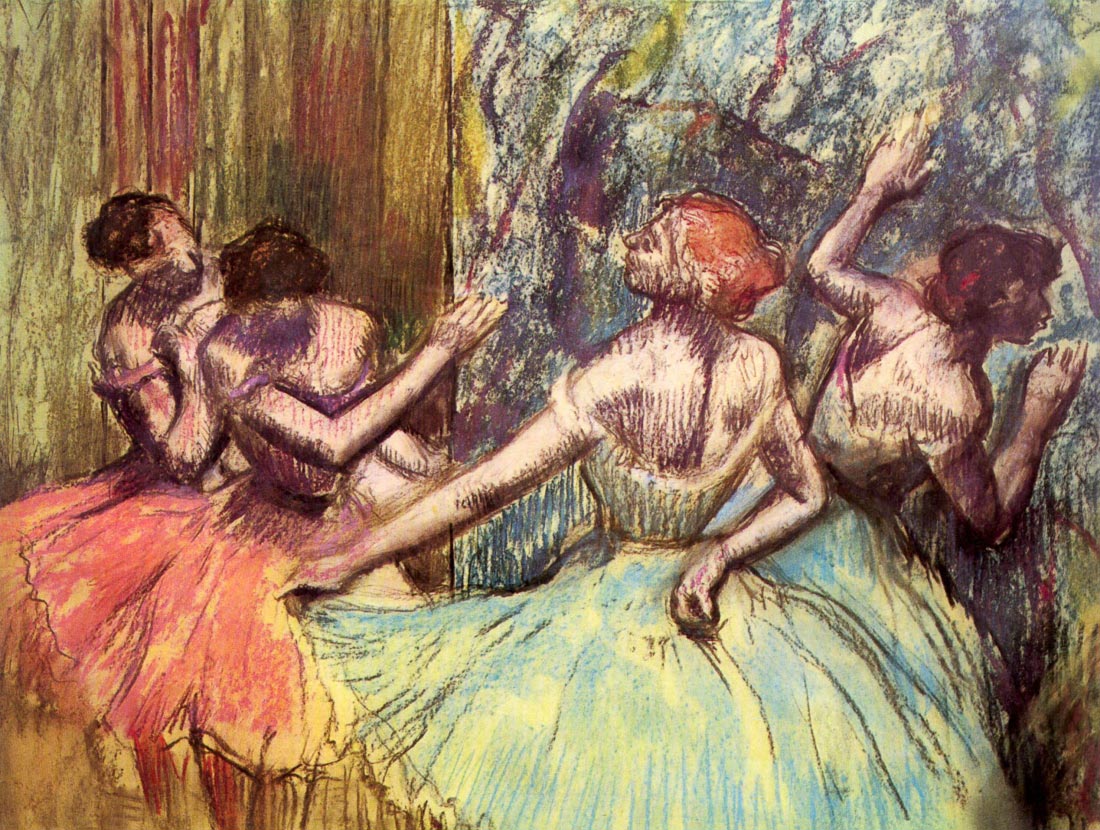 Four dancers behind the scenes #2 - Degas