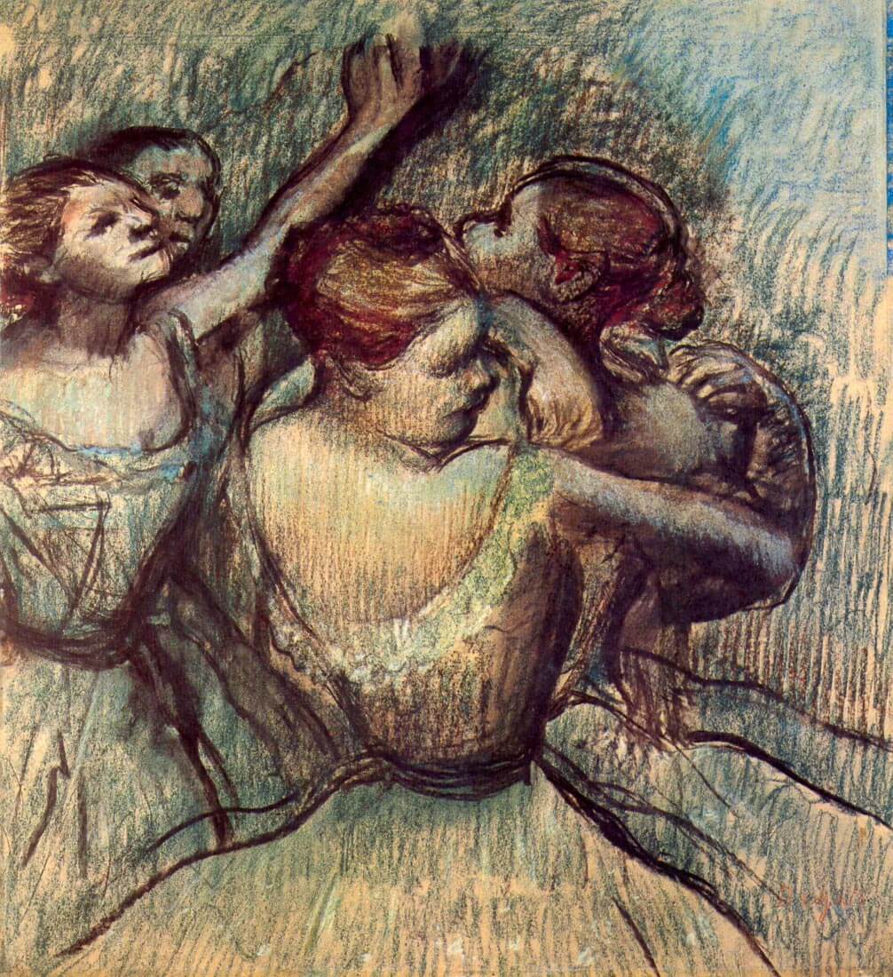 Four dancers in half figure - Degas