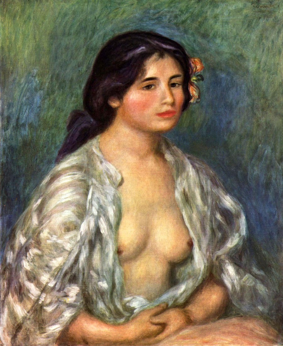 Gabrielle with open blouse - Renoir