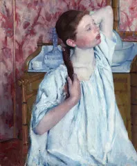 Girl Arranging Her Hair 2 - Mary Cassatt