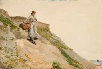 Girl Carrying a Basket - Winslow Homer