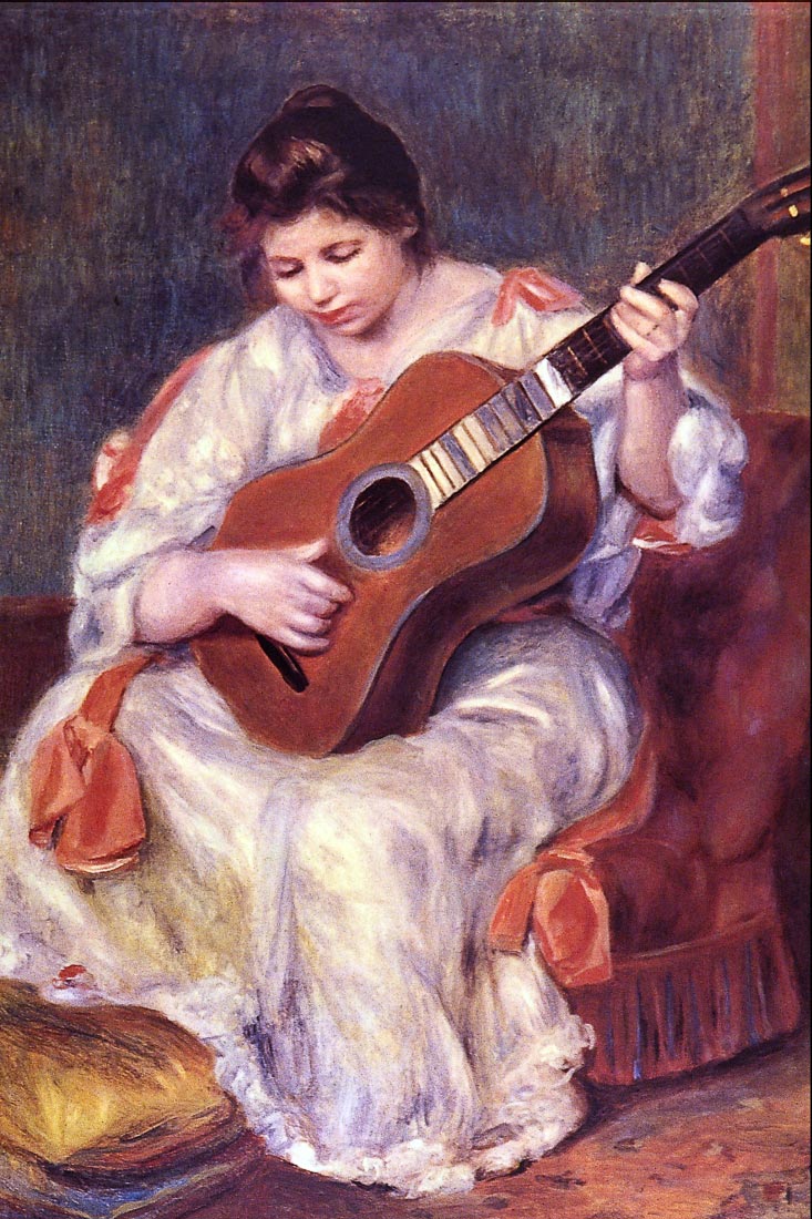 Girl Playing Guitar - Renoir