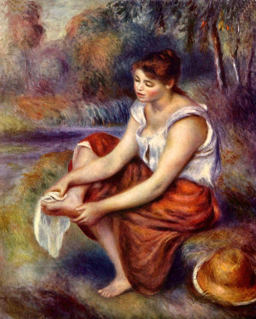 Girl dryes her feet - Renoir