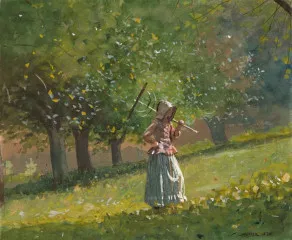 Girl with Hay Rake - Winslow Homer