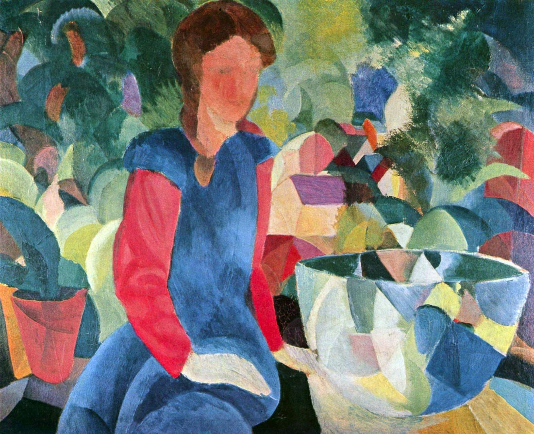 Girls with fish bell - August Macke