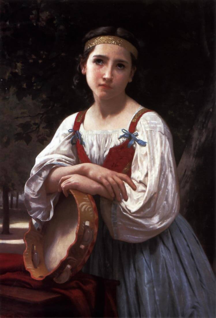 Gypsy Girl with a Basque Drum - Bouguereau