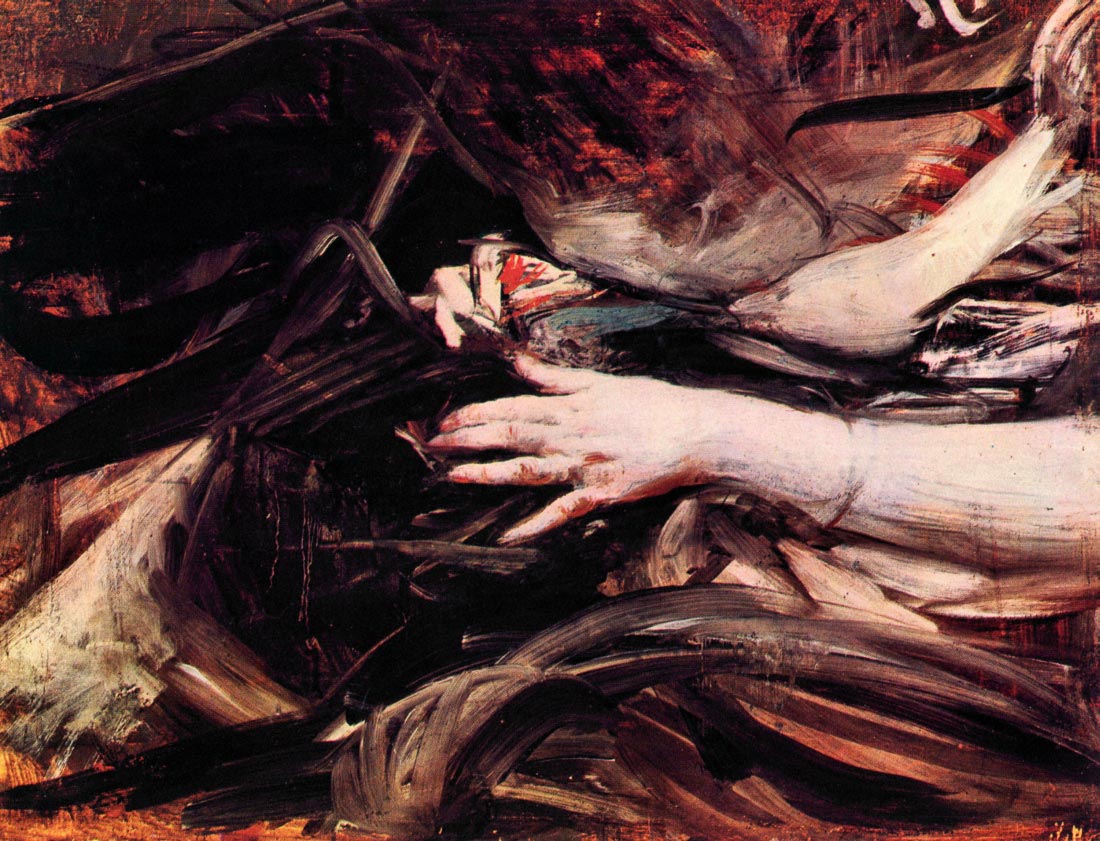 Hands of a woman sewing - Giovanni Boldini