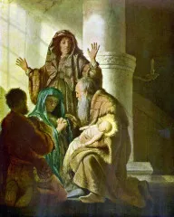 Hannah and Simeon in the temple - Rembrandt