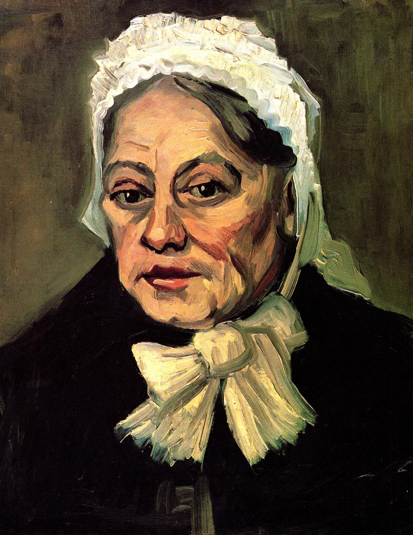 Head of an Old Woman with White Cap The Midwife - Van Gogh