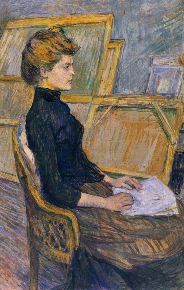 Helene Vary in the study - Toulouse-Lautrec
