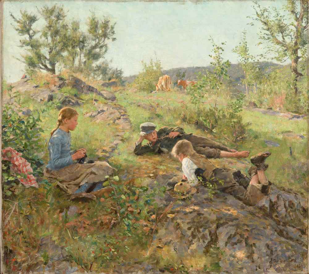 Herders at Tåtøy - Erik Werenskiold