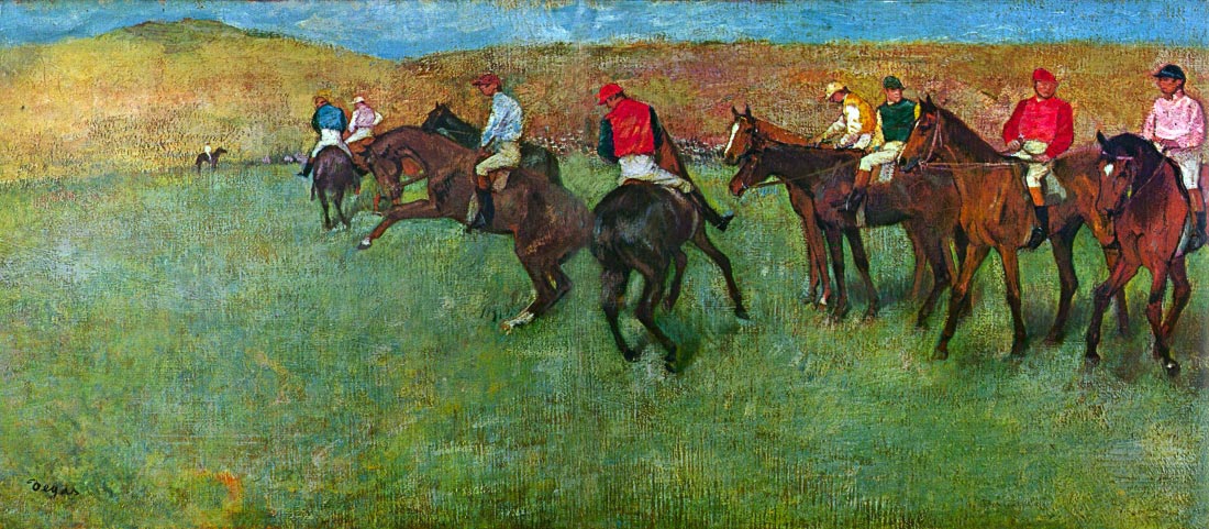 Horse racing before starting - Degas