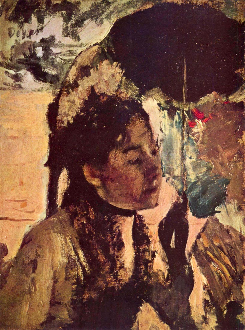 In the Tuileries - Woman with Parasol - Degas