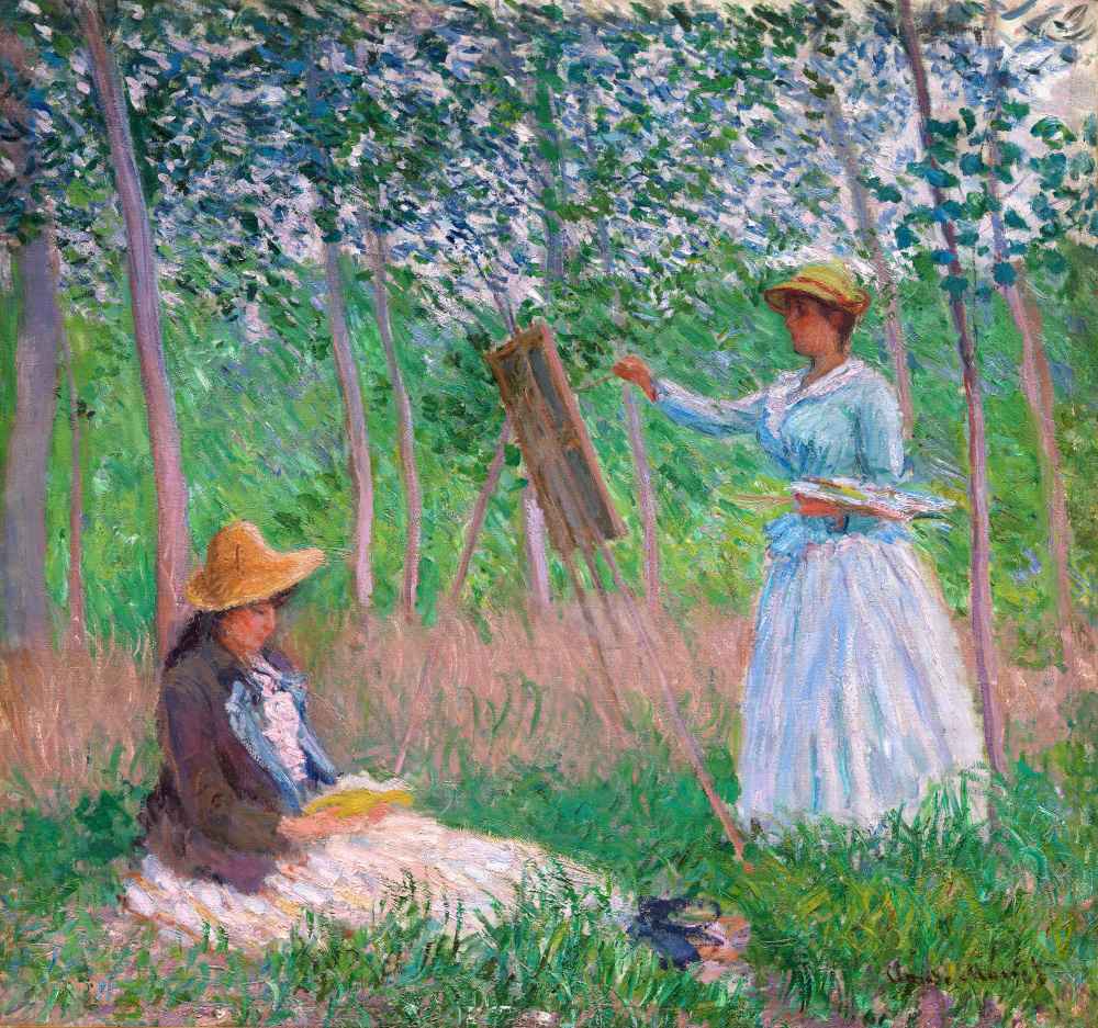 In the Woods at Giverny - Blanche Hoschedé at Her Easel with Suzanne H