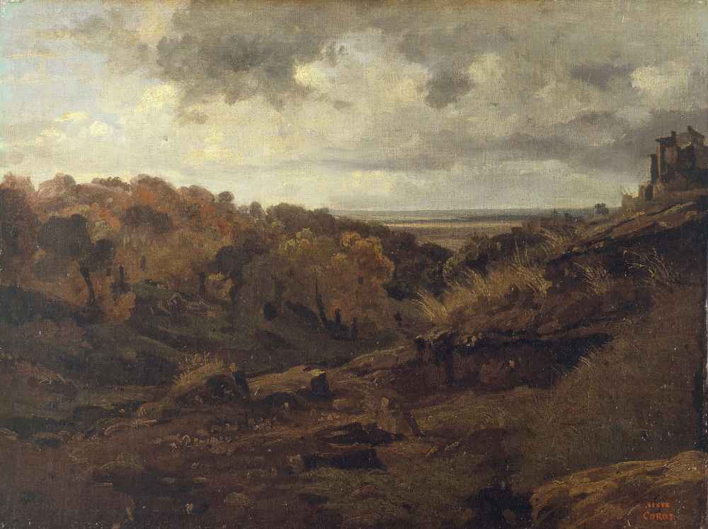 Italian Landscape near Marino in Autumn - Jean Baptiste Camille Corot