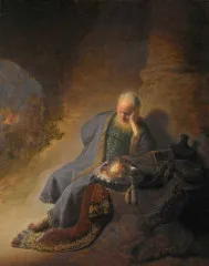 Jeremiah Lamenting the Destruction of Jerusalem - Rembrandt Harmenszoo