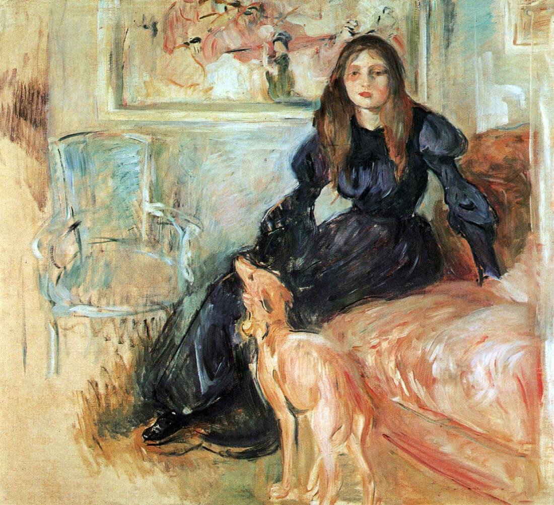 Julie Manet and her greyhound Laertes - Morisot