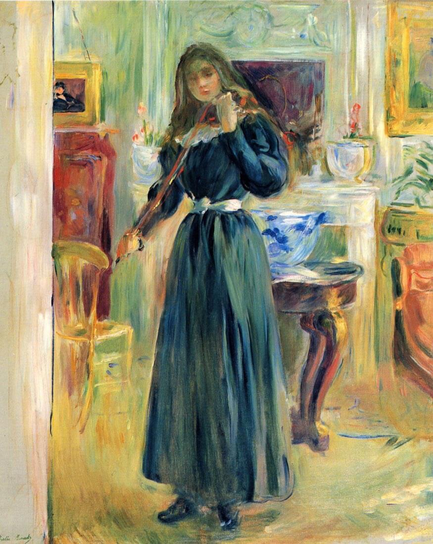 Julie playing violin - Morisot