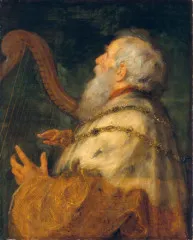 King David Playing the Harp - Peter Paul Rubens