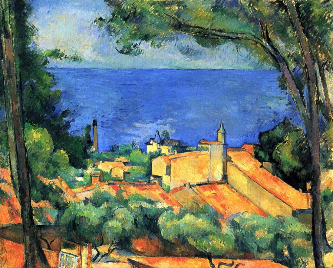 L Estaque with Red Roofs - Cezanne